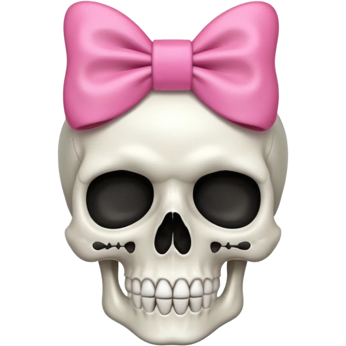 Skull with a pink bow emoji
