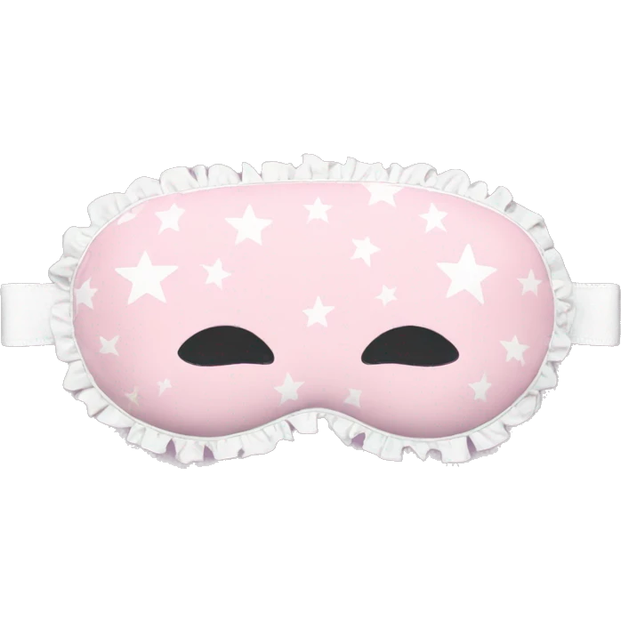 Light pink Frilly sleep mask with white stars emoji