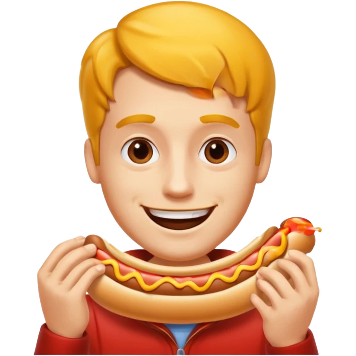 Guy eating hot dog emoji