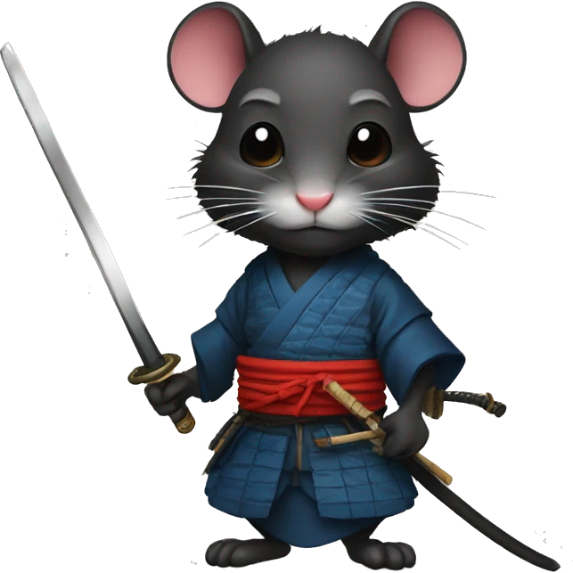 Black rat as samurai emoji