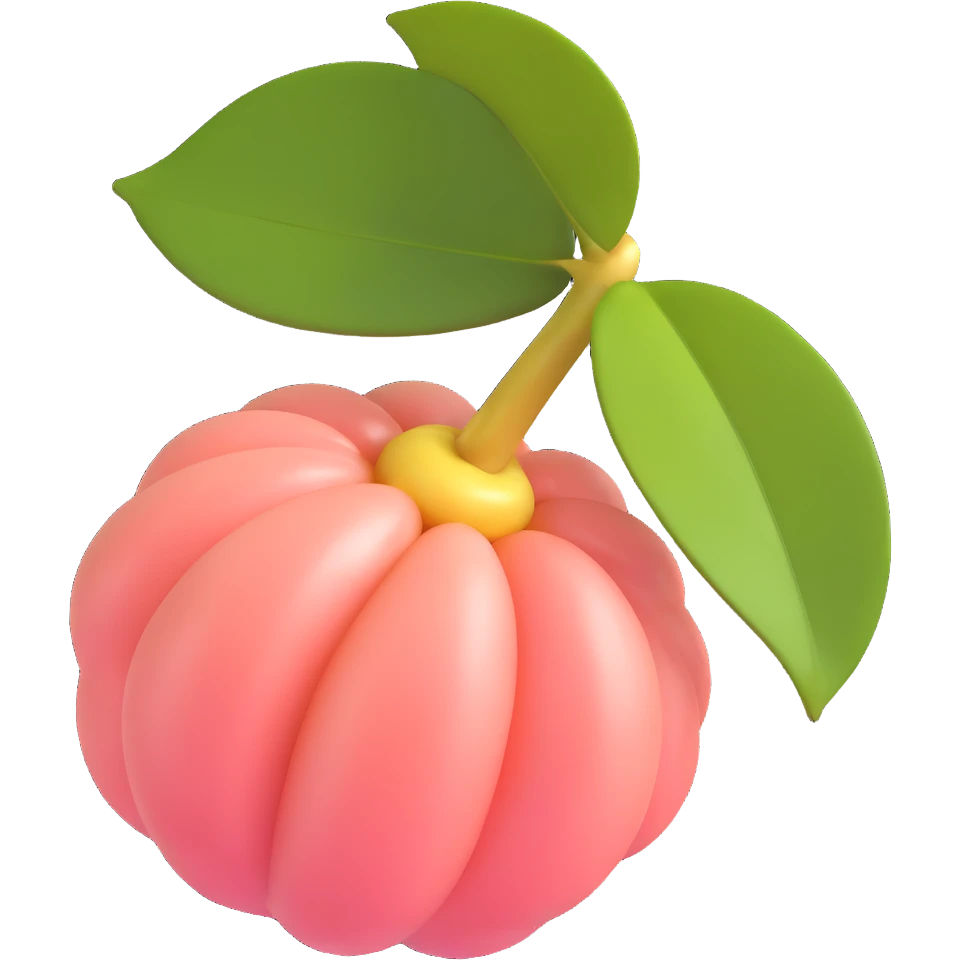 3D iOS style litchi, peeled open to show white flesh and seed, glossy surface, realistic details emoji