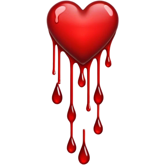 Сердечко потекшее с капельками кровяное  emoji