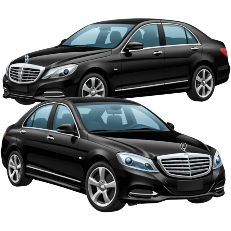 Crée-moi une voiture noire, berline, très classe La voiture  en long 2025classe S. emoji