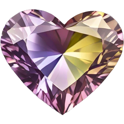 Heart shaped 56-carat mix color diamond emoji