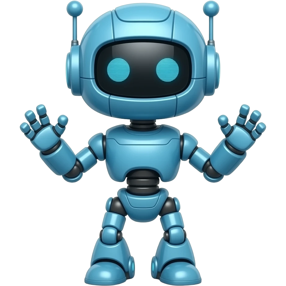 Elik. Es. Robot. Azul. Es. Peño. Yo tengo. Mueve. Sus. Manitas emoji