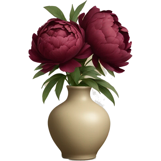 burgundy peonies in a biege vase emoji