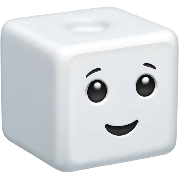 3d sugar cube emoji
