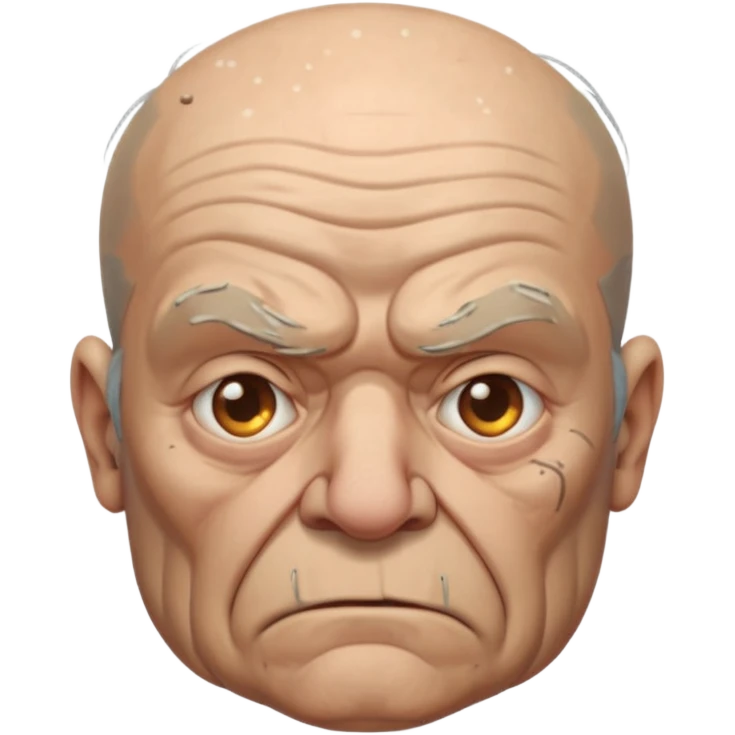 Cyberpunk old man, natural, balding, grumpy expression emoji