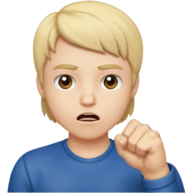 держит у рта кулак  emoji