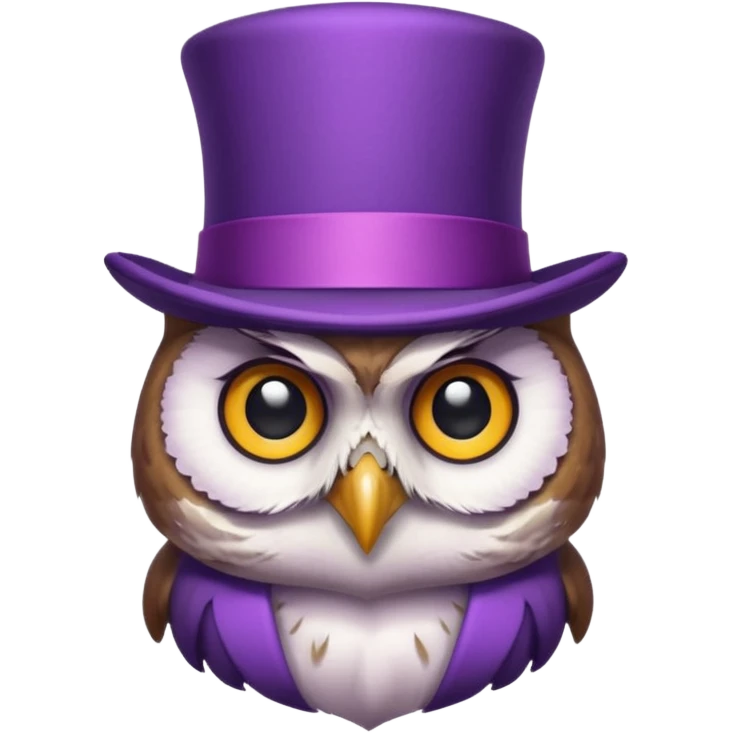 owl wear purple with hat emoji