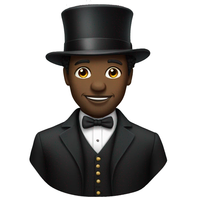 black man with a top hat emoji