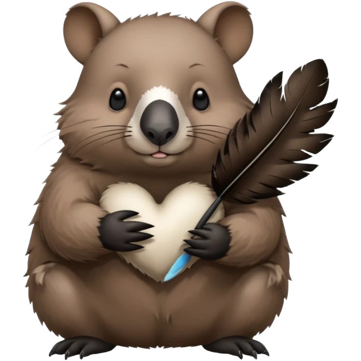 Wombat holding magpie emoji