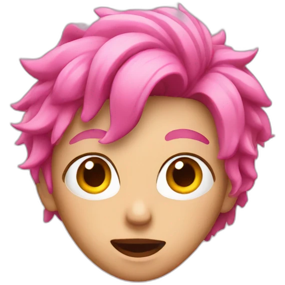Someone with pink hair and shock emoji