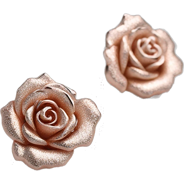 Realistic rose gold earrings sparkling emoji