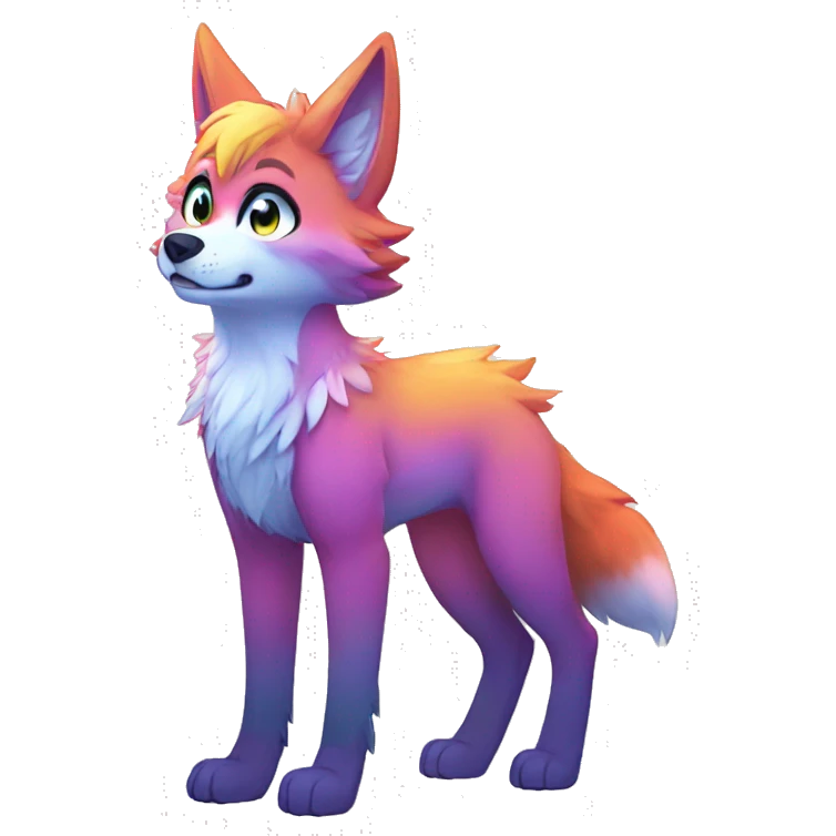 Colorful Shiny Fionbri-Falvie-sparkle-wolf-sona full body emoji