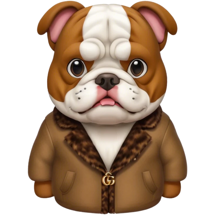 Bulldog with Gucci on emoji