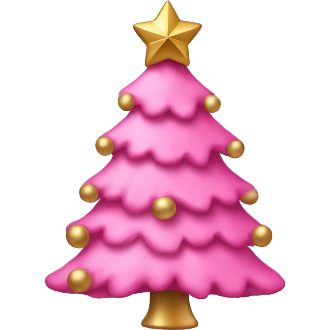 pink christmas tree with a gold bow  emoji