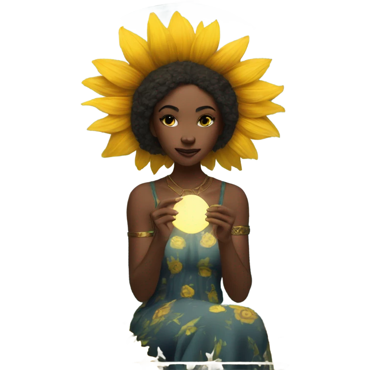 moonlit sunflower tarot reading emoji