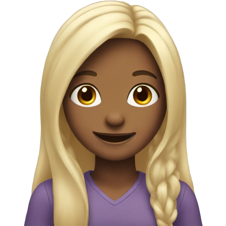 happy girls with long hair emoji