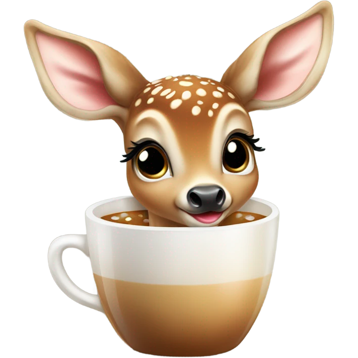 Baby deer drinking iced coffee emoji