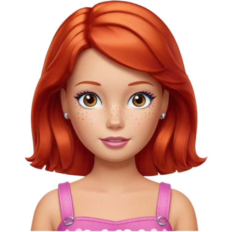 Barbie with freckles and red hair emoji