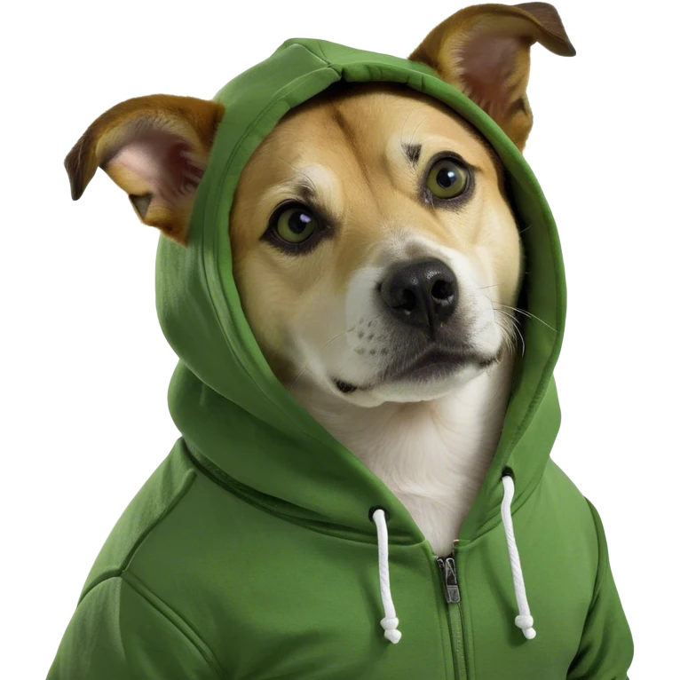 Dog wearing a hoodie emoji