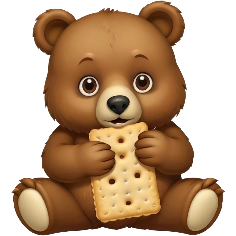 a sick bear eating a saltine cracker emoji