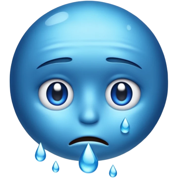 worried WhatsApp emoji face with a drop of water falling down its face emoji
