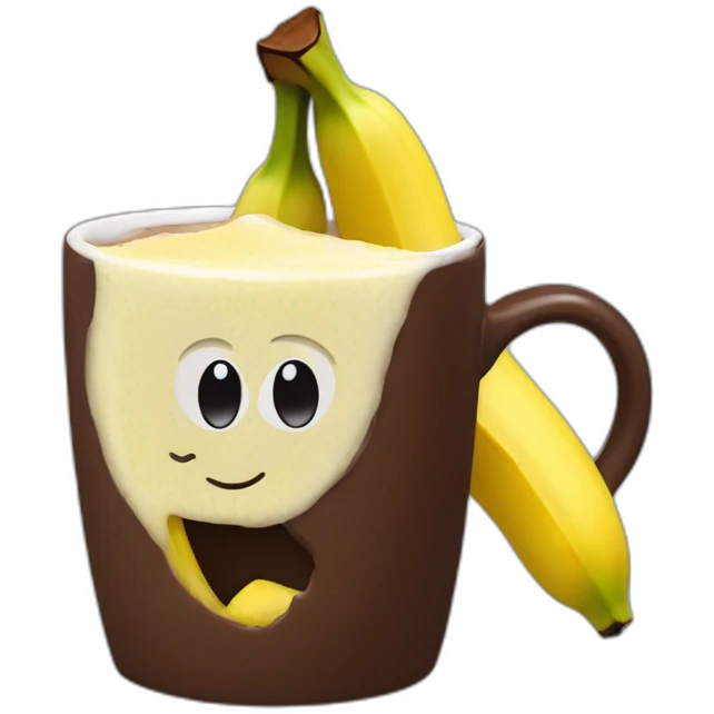 Banana in chocolate mug emoji