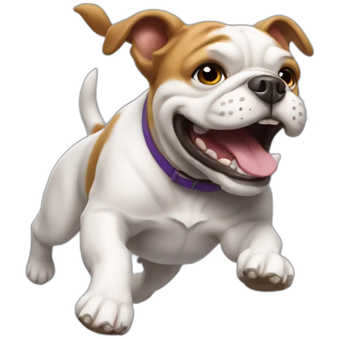 happy jumping bulldog emoji