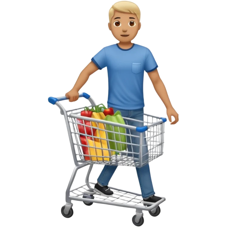 man-with-a-shopping-cart-full-body emoji