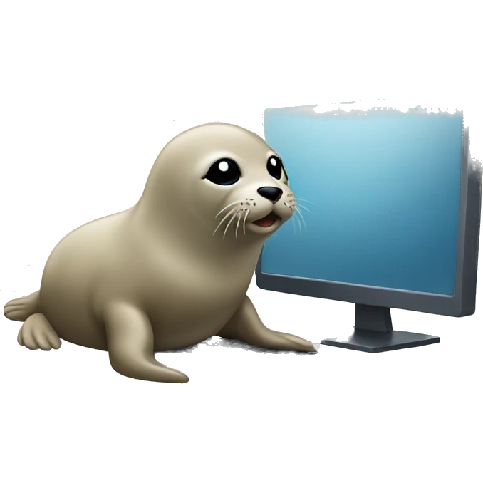 seal working on the computer emoji