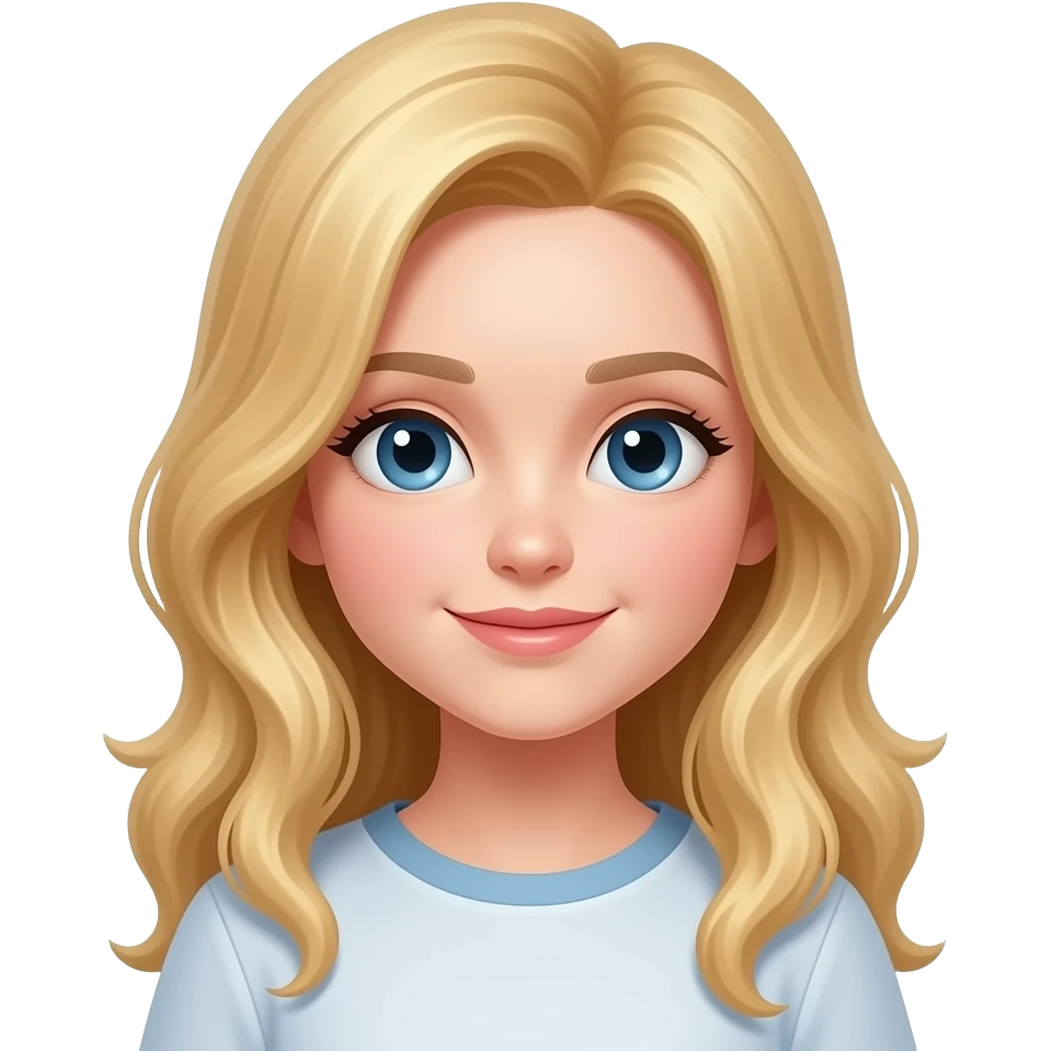 Blue astetic gurl with blonde hair emoji