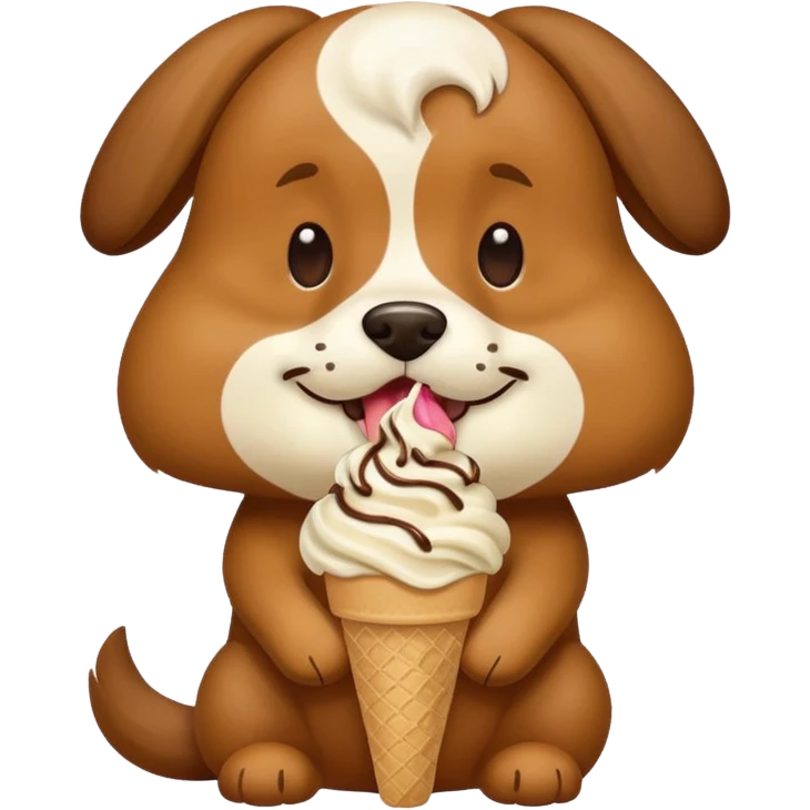 Dog eating ice cream  emoji