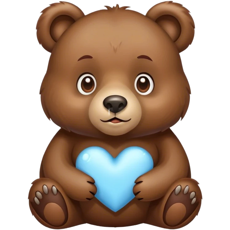A bear with light blue heart emoji