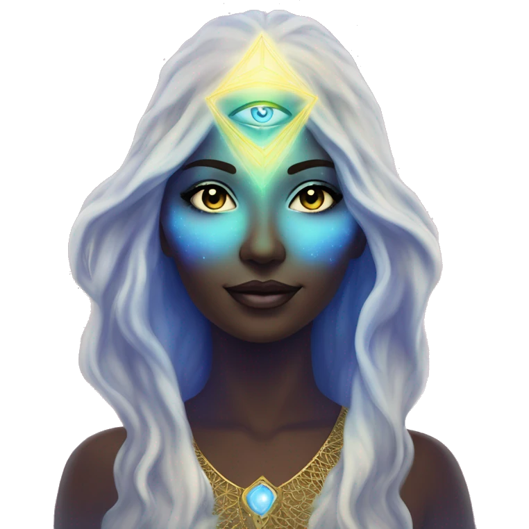 Pleiadian radiant glowing diva woman female third eye emoji