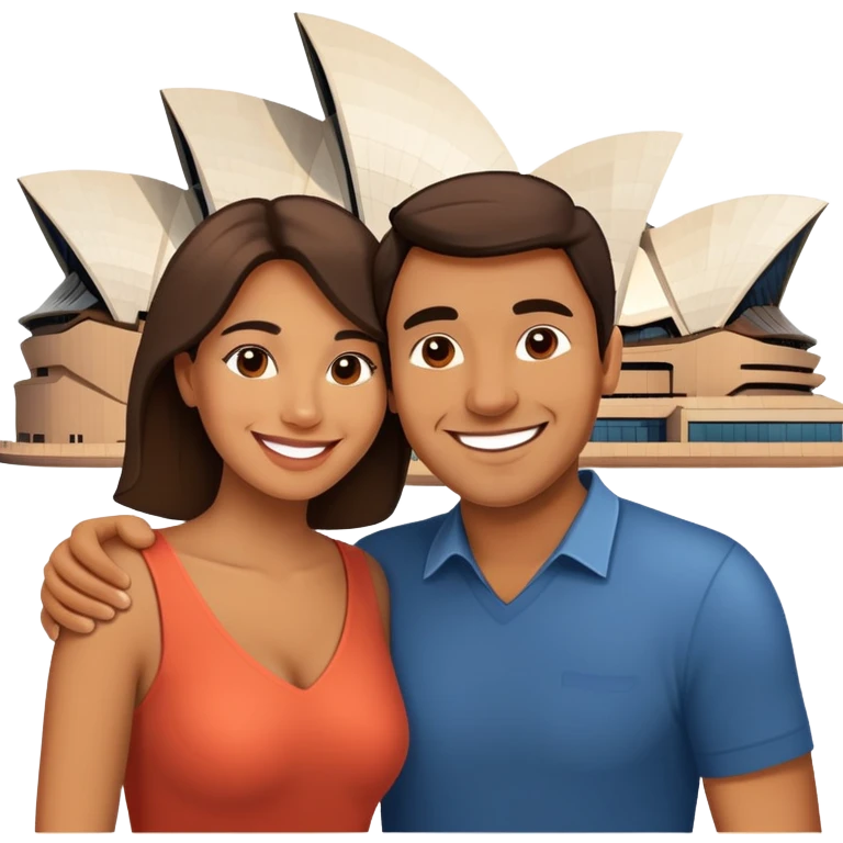 smiling couple at Sydney Opera House  emoji