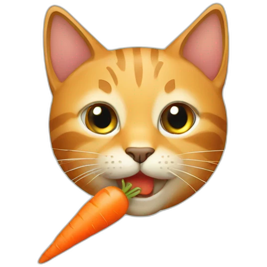 cat with carrot emoji