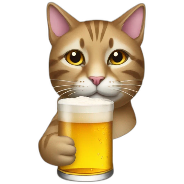 cat drink biere emoji
