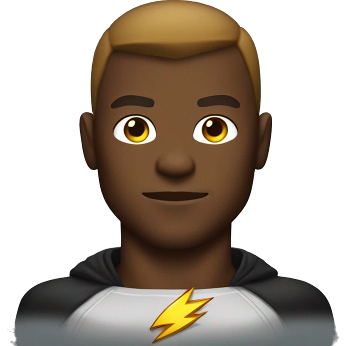 Handsome Black man dressed as The Flash emoji