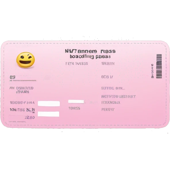 Light pink boarding pass  emoji