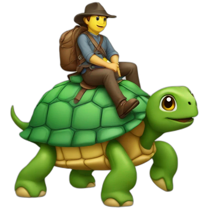 Tortue sur cheval emoji