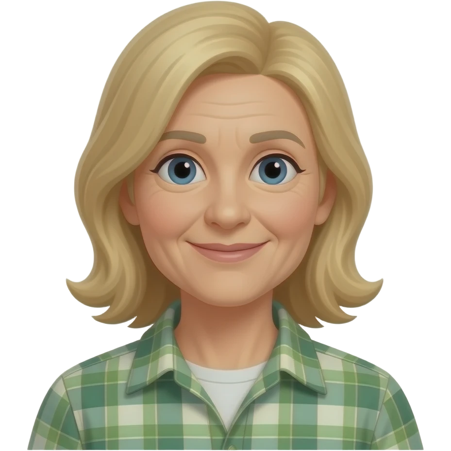 50 year old long blonde hair raking yard emoji