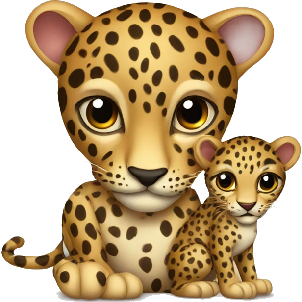 Leopard with baby emoji