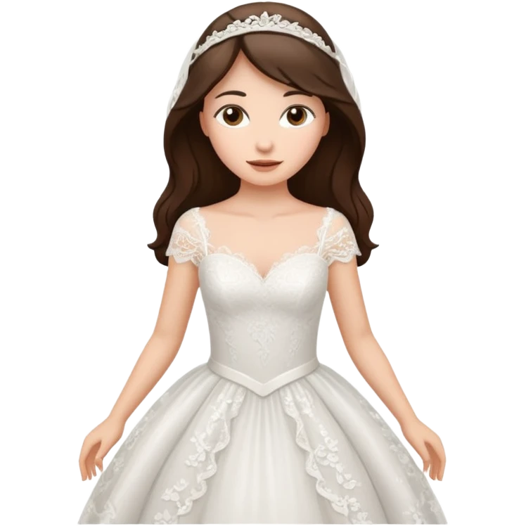 brunette in a wedding dress emoji