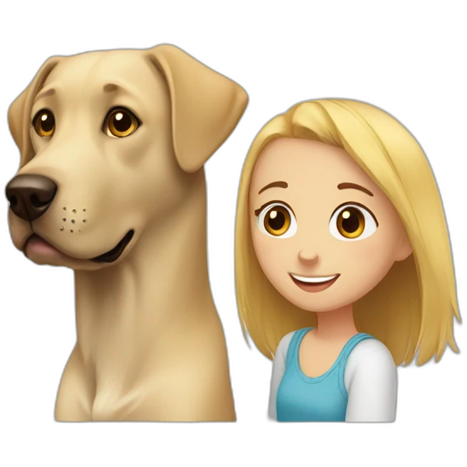 Labrador and a girl emoji