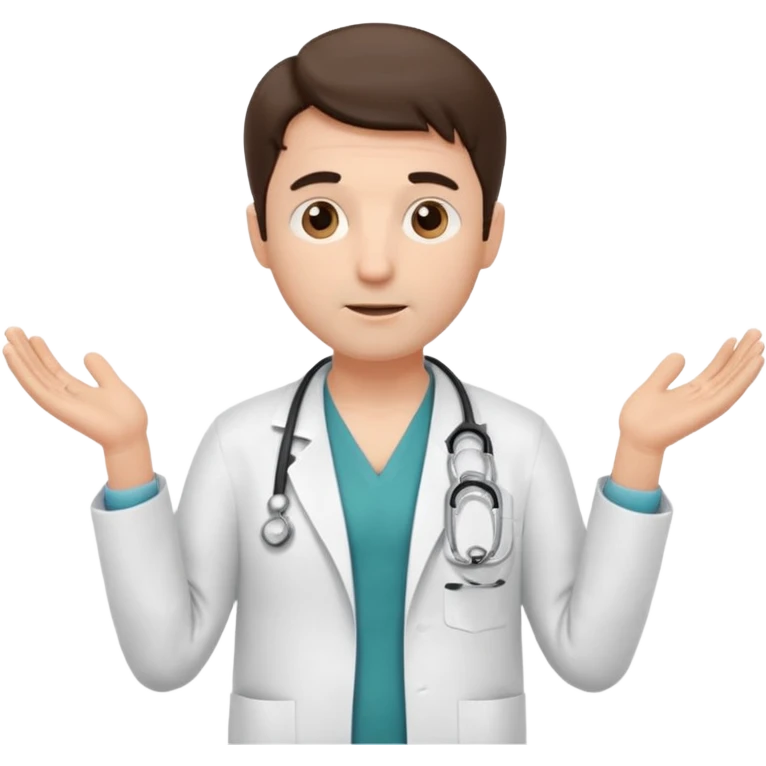The doctor shrugging his shoulders emoji