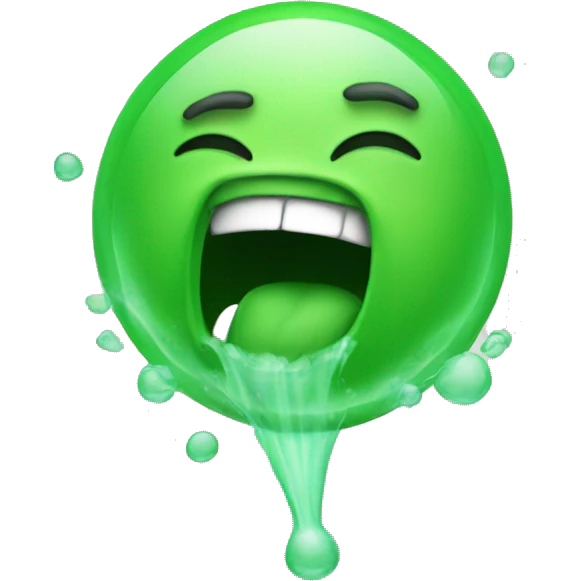 Person sneezing and green booger bubble emoji