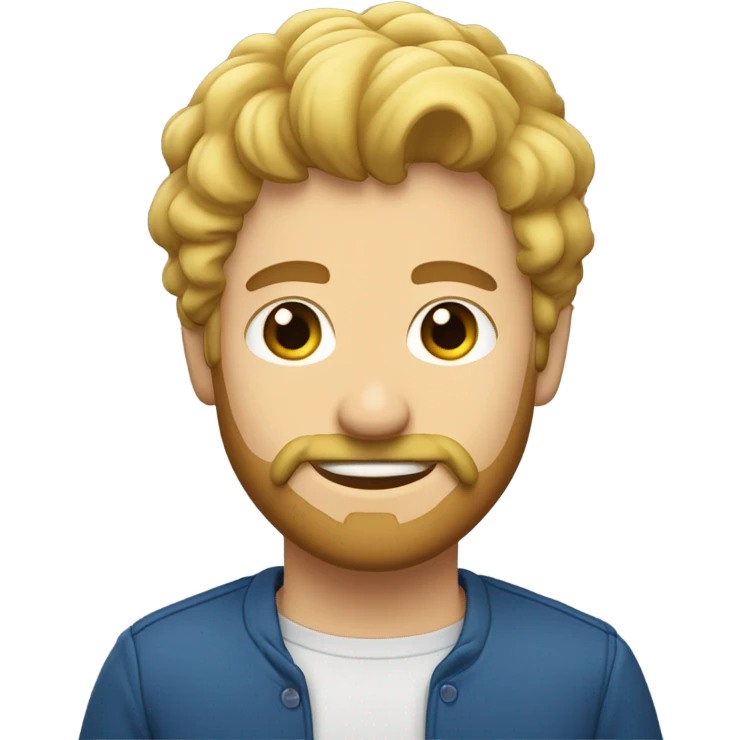 Homme cheveux blond yeux bleu legere barbe emoji