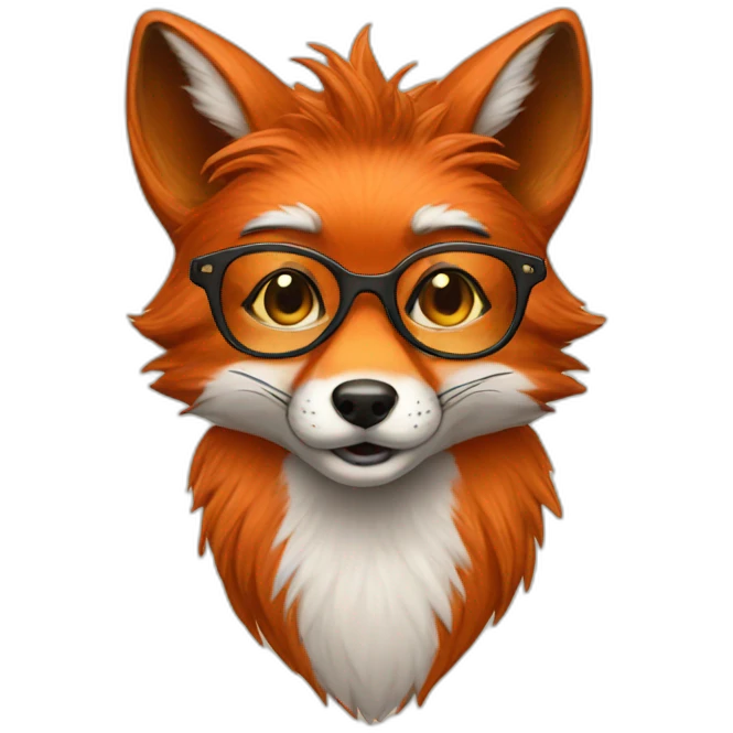 fox with glasses and wig emoji